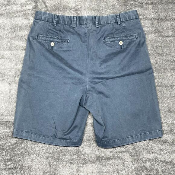 Peter Millar Mens Shorts 34 Blue Cotton Flat Front Chino Golf Beach Resort - Picture 2 of 7